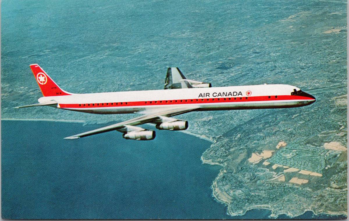 Air Canada Douglas DC-8 Airplane Jet Advertising Unused Postcard