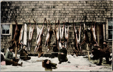 Sault Ste Marie Ontario Dead Deer WT Hartford & Hunters Hunting Postcard