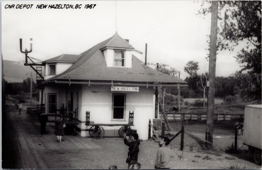 CNR Depot New Hazelton BC Train Railway Station Postcard 