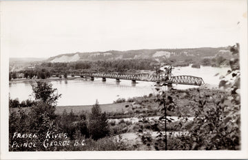 Fraser River Prince George BC Bridge  Postcard 