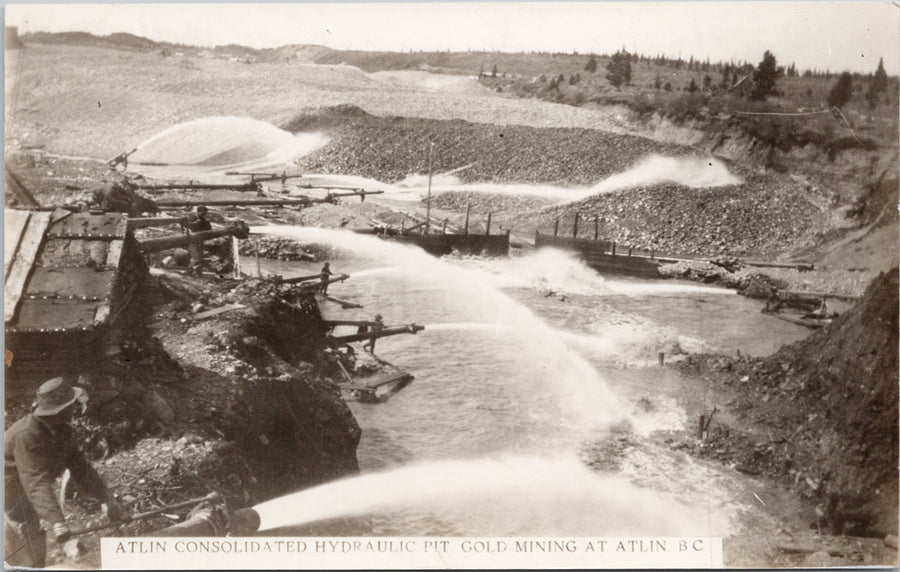 Atlin BC Atlin Consolidated Hydraulic Pit Gold Mining Postcard