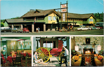 100 Mile House BC Red Coach Inn Motor Hotel Multiview Vintage Postcard