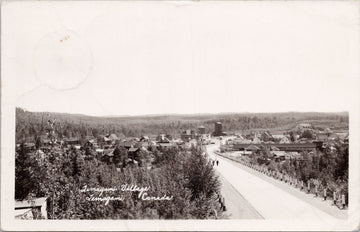 Temagami Village Temagami Ontario ON with 3 Cent Borden Stamp RPPC Postcard 