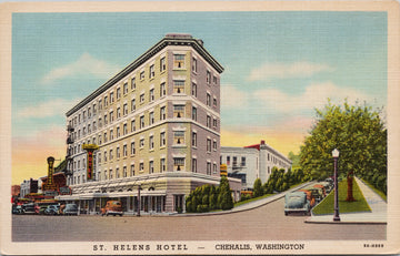 St Helens Hotel Chehalis WA Washington Louis Pemerl Jr Owner Unused Linen Postcard