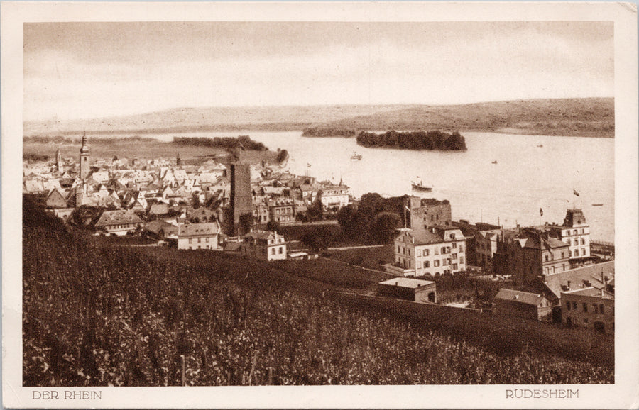 Germany Rudesheim Der Rhein Unused Cramers Kunstanstalt Postcard