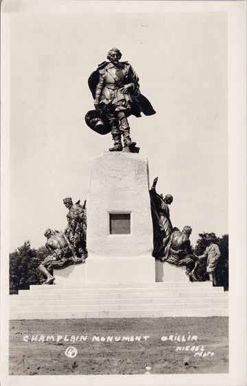 Champlain Monument Orillia Ontario ON ONT Unused Noko RPPC Postcard 