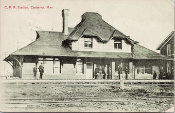 Carberry Manitoba CPR Station Railway Train Depot MB c1913 Postcard 