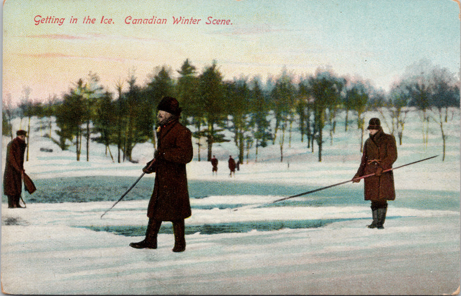 Canadian Winter Scene Getting in the Ice Canada Unused Stedman Bros Postcard