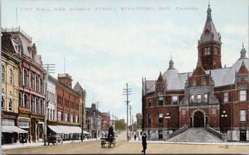 Stratford Ontario City Hall & Downie Street ON Unused Postcard 