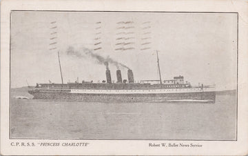 SS 'Princess Charlotte' Ship BC British Columbia Robert Buller News Service c1909 Postcard 