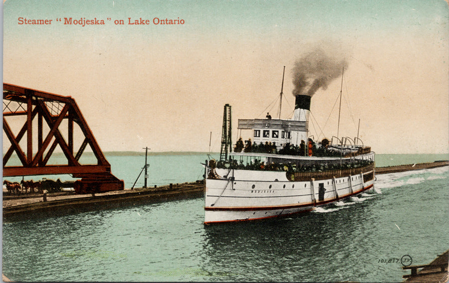 Steamer 'Modjeska' Ship Boat Lake Ontario ON Unused Valentines Postcard 