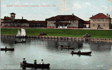Allandale Ontario Grand Trunk Railway Station ON Unused Valentine Postcard
