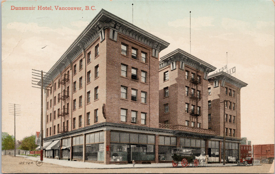 Dunsmuir Hotel Vancouver BC British Columbia c1915 Valentine & Sons Postcard 