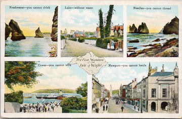 Five Wonders of Isle of Wight UK Multiview Unused Postcard