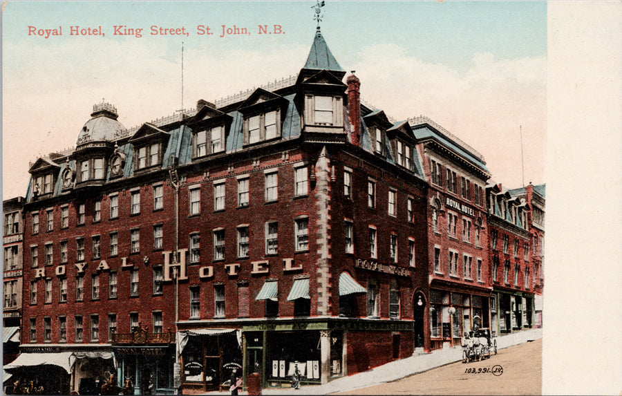 Royal Hotel St John NB New Brunswick King Street Unused Postcard 