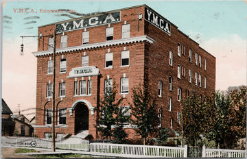 YMCA Edmonton Alberta Alta c1910 to Mrs McBride Calgary AB Postcard