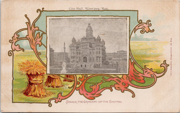 City Hall Winnipeg Manitoba MB Canada Granary of Empire Young Bros Postcard