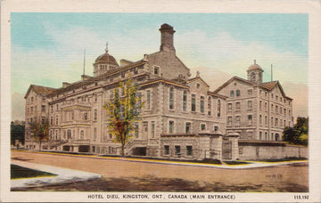 Hotel Dieu Kingston Ontario ON Unused Valentine Black Postcard