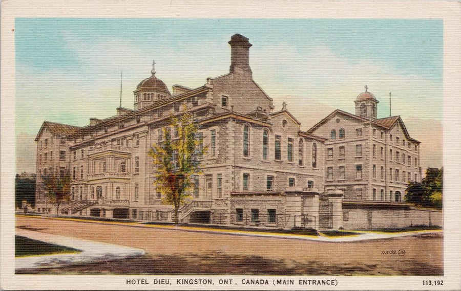 Hotel Dieu Kingston Ontario ON Unused Valentine Black Postcard