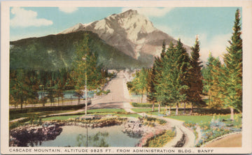 Cascade Mountain Banff Alberta AB Unused Byron Harmon Postcard 