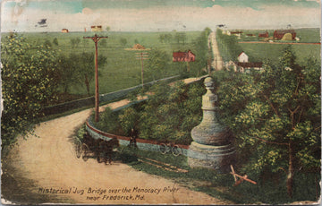 Historical Jug Bridge over Monocacy River near Frederick MD Postcard 