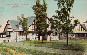 Peoria IL Country Club House Illinois c1911 Postcard 