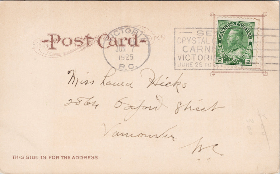 Victoria BC Post Office & Customs House Vancouver Island c1925 Postcard SP14