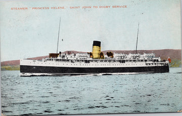 Steamer 'Princess Helene' Saint John NB to Digby NS Ship c1932 Postcard 