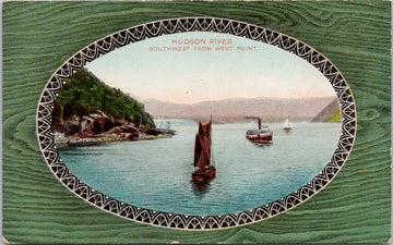 Hudson River NY Southwest from West Point c1913 Wadesville VA Cancel Postcard 