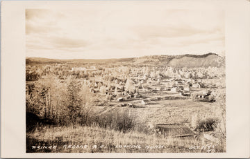 Prince George BC looking North British Columbia 1940s HD RPPC Postcard