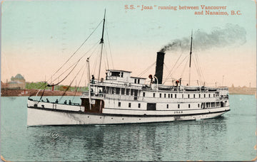 SS 'Joan' BC Vancouver to Nanaimo run British Columbia Postcard SP14