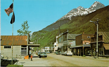 Skagway Alaska AK Street Scene Sourdough Inn Unused Vintage Postcard 