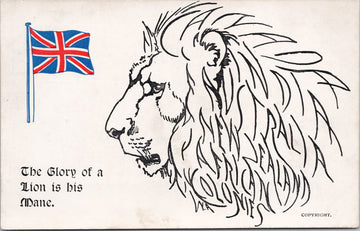 Glory of a Lion is his Mane England UK Boots the Chemists WW1 Patriotic Postcard 