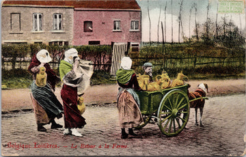 Belgium Laitiere Milk Sellers Dog Pulling Cart Le Retour a la Ferme Cv Depose Serie 275 Postcard 