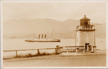 SS 'Prince George' Ship Vancouver BC British Columbia Brockton Point Lighthouse Stanley Park Unused Gowen Sutton RPPC Postcard 