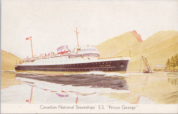 SS 'Prince George' Ship Canadian National Steamships Unused Postcard