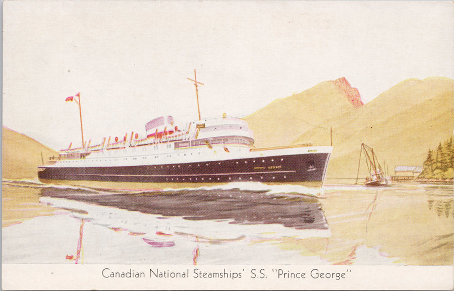 SS 'Prince George' Ship Canadian National Steamships Unused Postcard