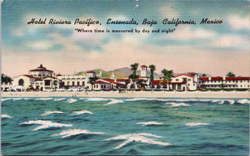 Hotel Riviera Pacifico Ensenada Baja CA California Mexico Linen Postcard SP14