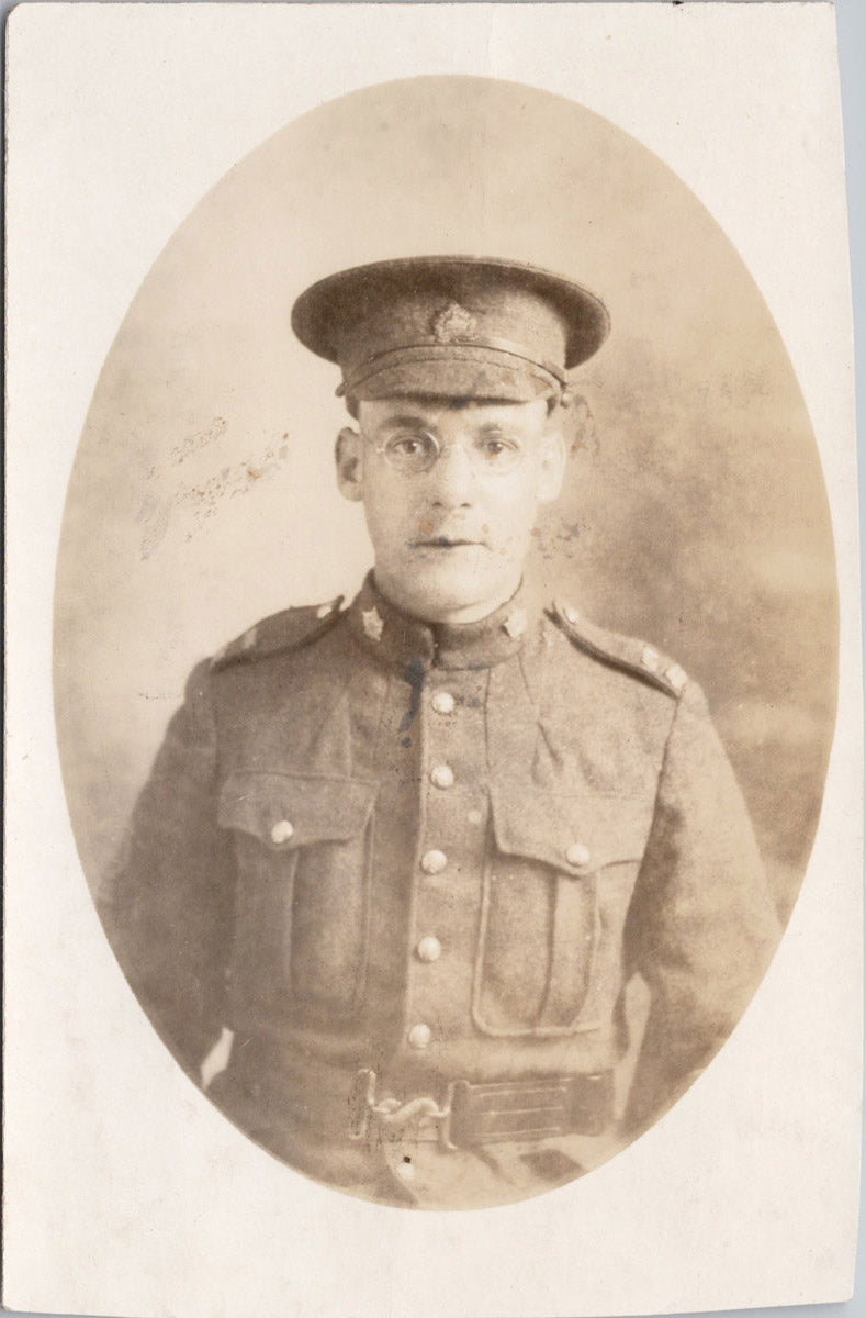 Portrait of Canadian Soldier Military Man Canada RPPC Postcard SP14 *as is