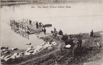 The Ferry Prince Albert SK Saskatchewan c1908 Alexander MB Cancel Postcard