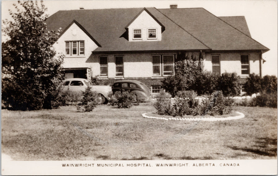 Wainwright Municipal Hospital Wainwright Alberta AB Alta Autos Unused RPPC Postcard 