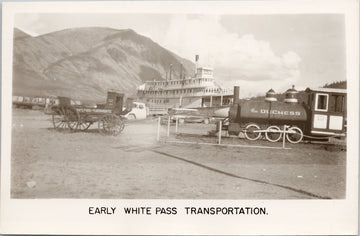 Yukon Early White Pass Transportation YT The Duchess Train Steamer Unused RPPC Postcard