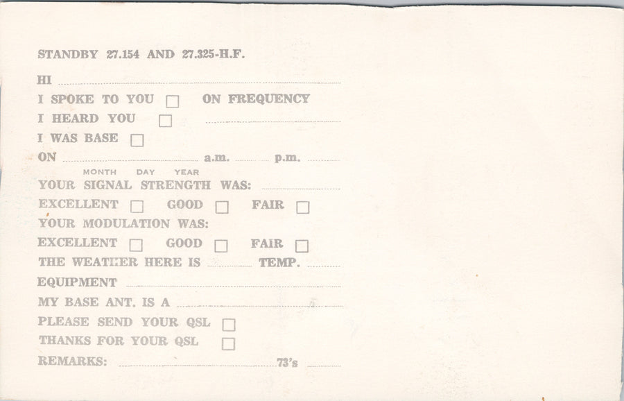 Superior Sidebanders BC British Columbia Blue SID Radio Microphone QSL Postcard SP15