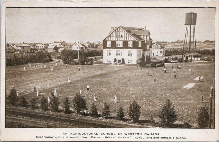 Canadian Department of Emigration Agricultural School Western Canada Immigration Unused Postcard