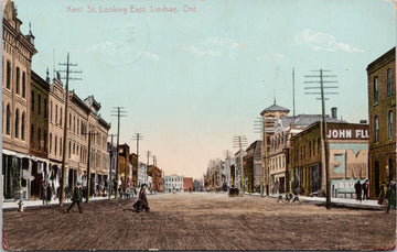 Lindsay Ontario Kent Street ON c1913 Allandale Cancel Postcard