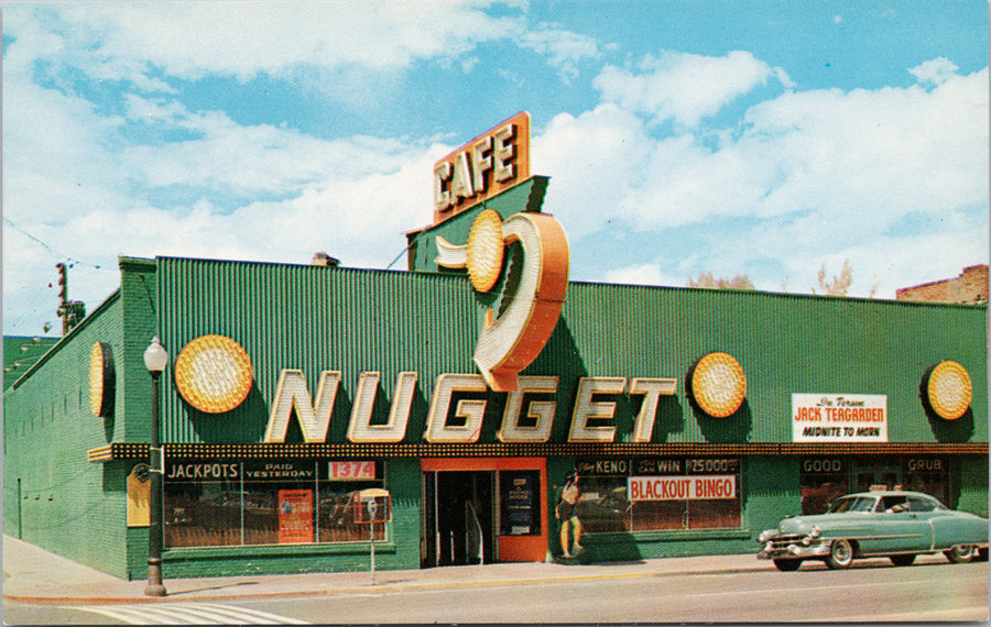 The Sparks Nugget Reno NV Nevada Casino Cafe Jack Teagarden USA Vintage Postcard 