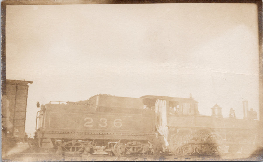 Train Locomotive #236 Railway Unknown Location Unused RPPC Postcard