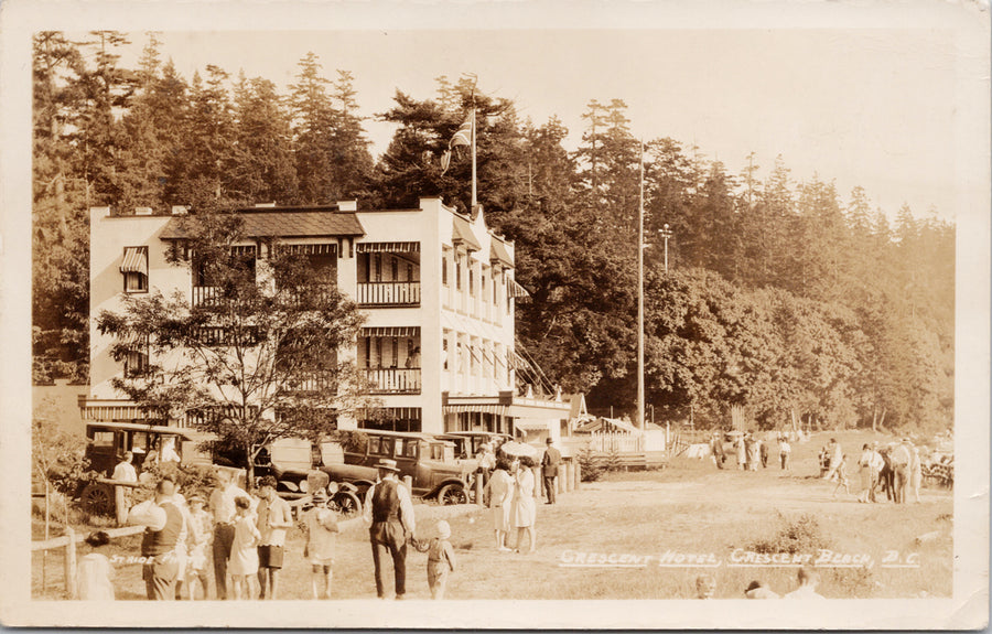 Crescent Hotel Crescent Beach BC British Columbia 1930s Stride RPPC Postcard 