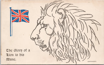 Glory of Lion Man Patriotic Series Canada Tribute Colonies Boots Pelham Series Postcard 