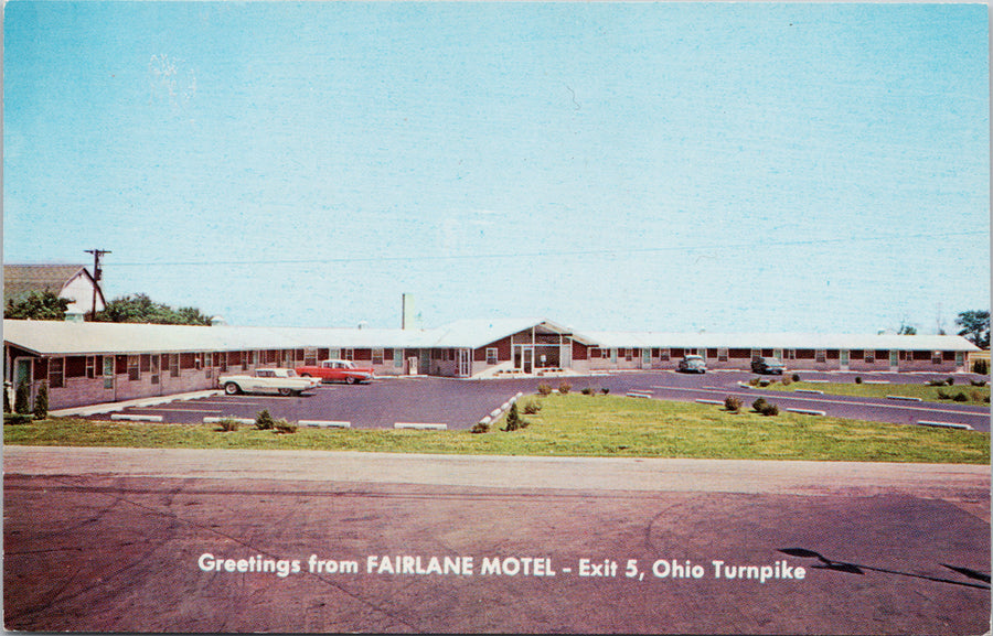 Fairlane Motel Perrysburg Ohio OH Greetings Exit 5 Turnpike Unused Postcard 